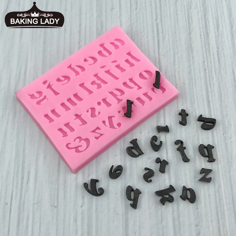 

Upper and lower case letter fondant cake silicone mold chocolate mold DIY baking tool cake decorating mold