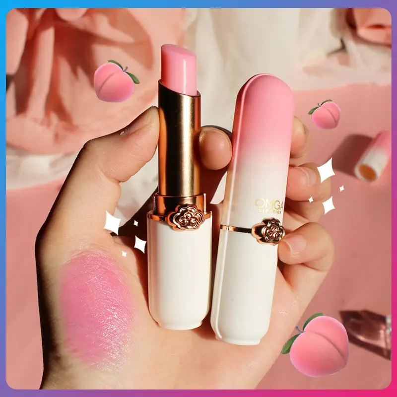 

Peach Pink Color Changing Lipstick Repair Dry Lips Colored Lip Balm Cosmetics Lasting Lip Gloss Moisturizing Lips Makeup