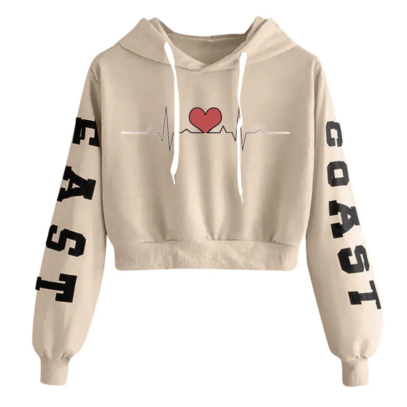 

Женские Короткие повседневные свитшоты с длинным рукавом и надписью на День святого Валентина толстовка с капюшоном с принтом Love толстовки...