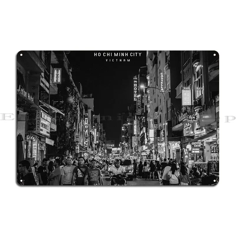Металлический плакат в стиле Хо-Чи Минь Настенный декор для кинотеатра железный