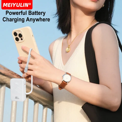 20000 мАч, 45 Вт, внешний аккумулятор 10000 мАч, портативный кабель USB C, быстрая зарядка, мобильный внешний аккумулятор для iPhone 17, Samsung, Xiaomi, ноутбука