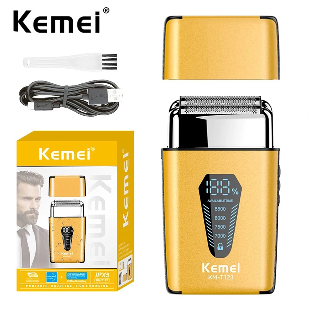 Kemei перезаряжаемая электробритва из фольги Мужская электрическая бритва для