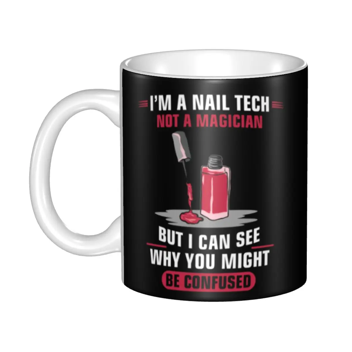 

Tech Fingernails Manicurist Coffee Mugs DIY Customized Nail Polish Ceramic Mug Cup Creative Gift Outdoor Work Camping Cups