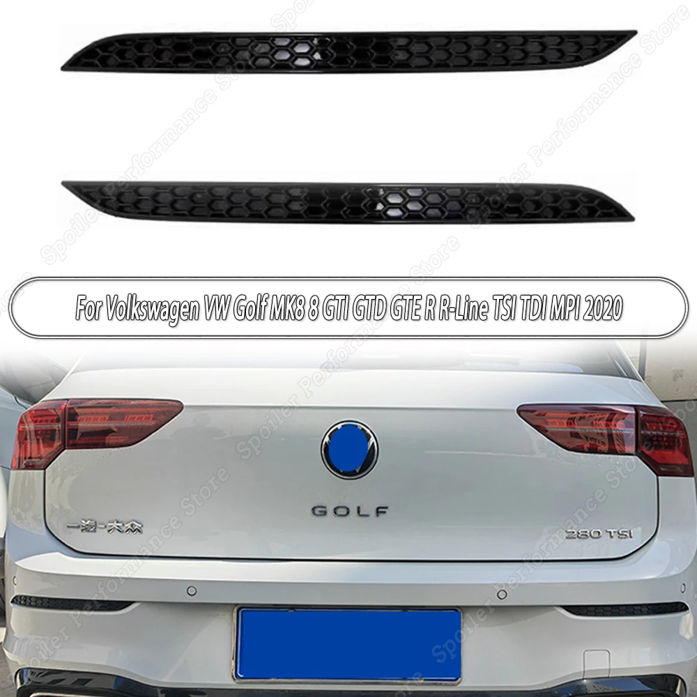 

Для Volkswagen VW Golf MK8 GTI GTD GTE R-Line TSI TDI мпай 2020, задний бампер, сотовый отражатель, удаление крышки, комплекты кузова