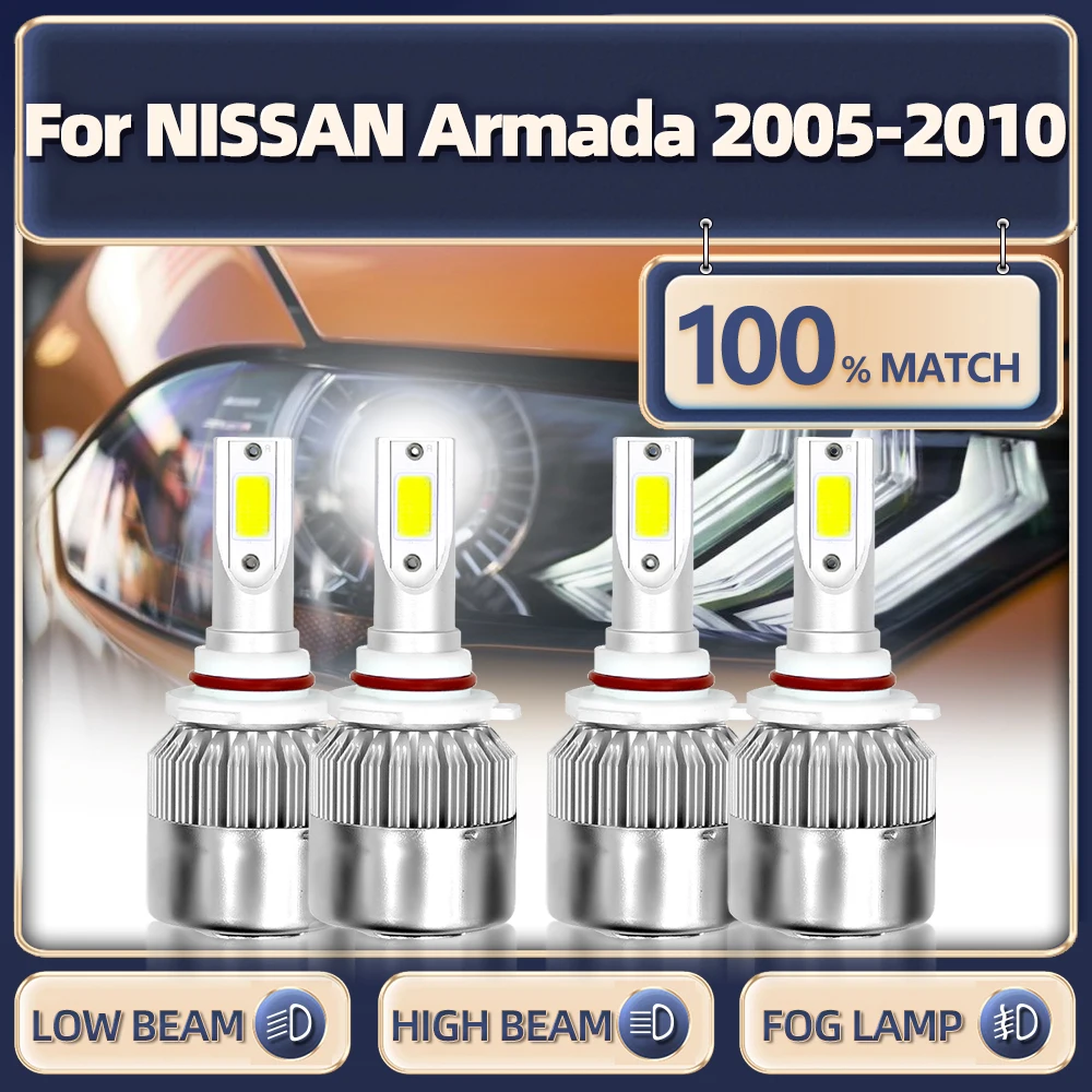 

Canbus LED Car Headlights HB3 9005 HB4 9006 Auto Lights Bulb 12V 6000K White For NISSAN Armada 2005 2006 2007 2008 2009 2010