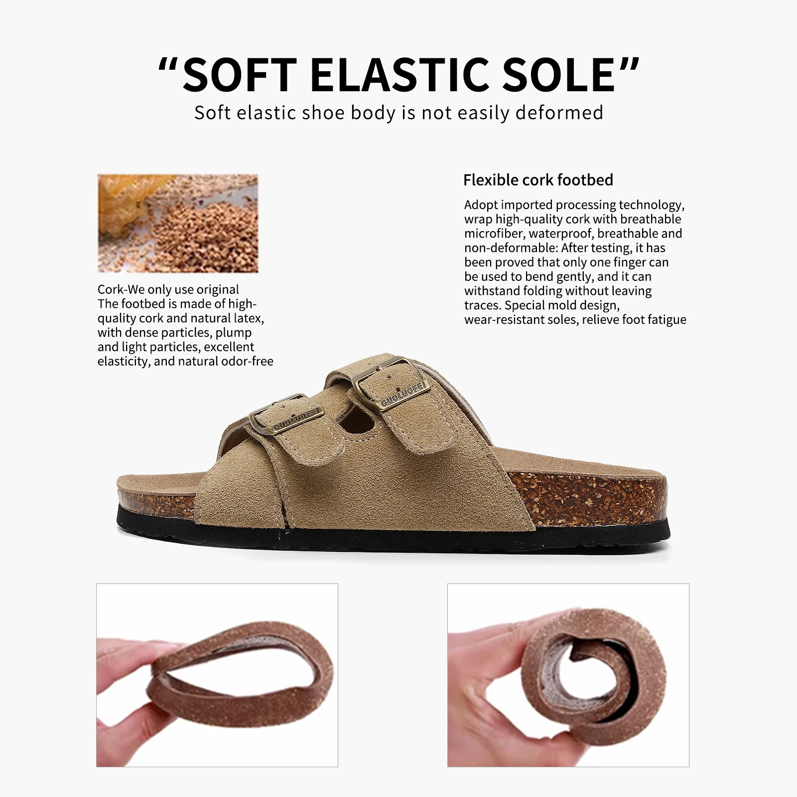 Birken New Arizona Cork Slippers Женские сандалии на плоской подошве с пробковой подставкой, шлепанцы с открытым носком, регулируемые летние слипоны (art.: 3920cf699a69a) - 3920cf699a69a