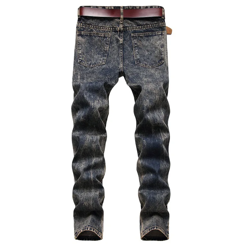 Oversized Jeans Fashion Casual Pants Men's Jeans Ripped Straight-Leg Trousers Nostalgic Washed Denim Men's Trousers