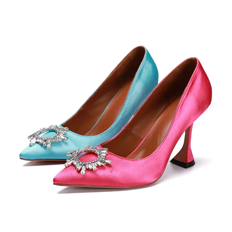 Бокал для вина каблук острый носок стразы пряжка высокие каблуки темпераментные