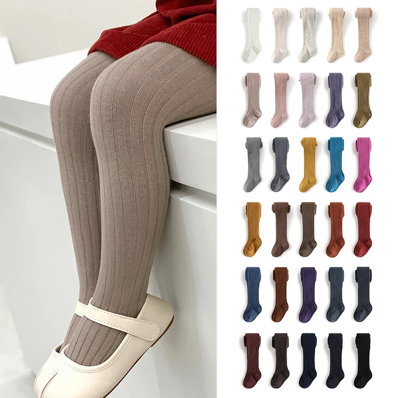 32 цвета детские колготки хлопковые теплые зимние для девочек длинные чулки