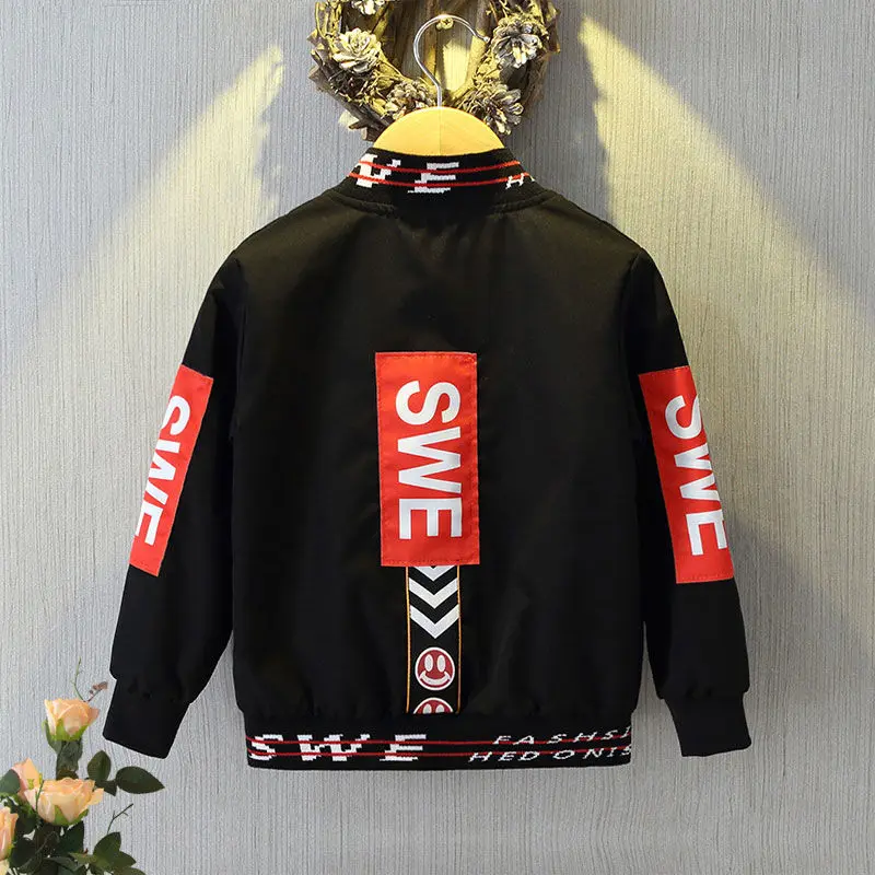 

Spring Autumn Boy Jackets New Windbreaker Cardigan Tops Children Kids Fall Clothes 2 To 12 Years Old Coats Letter Outerwear Baby