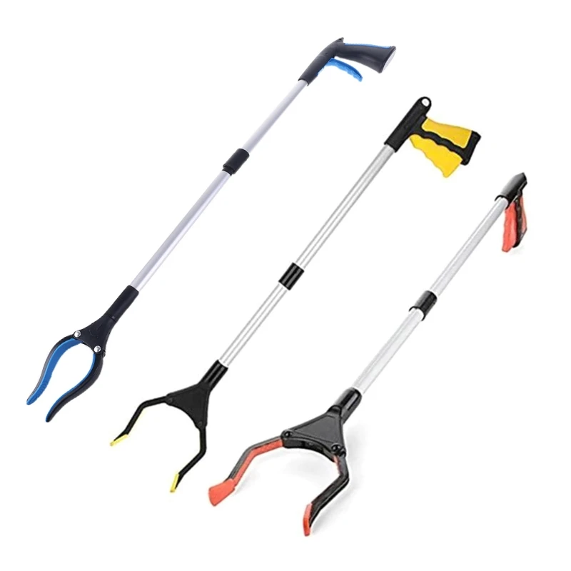 

Foldable Long Trash Clamps Grab Pick Up Tool Curved Handle Garbage Clip Portable Pickup Tools