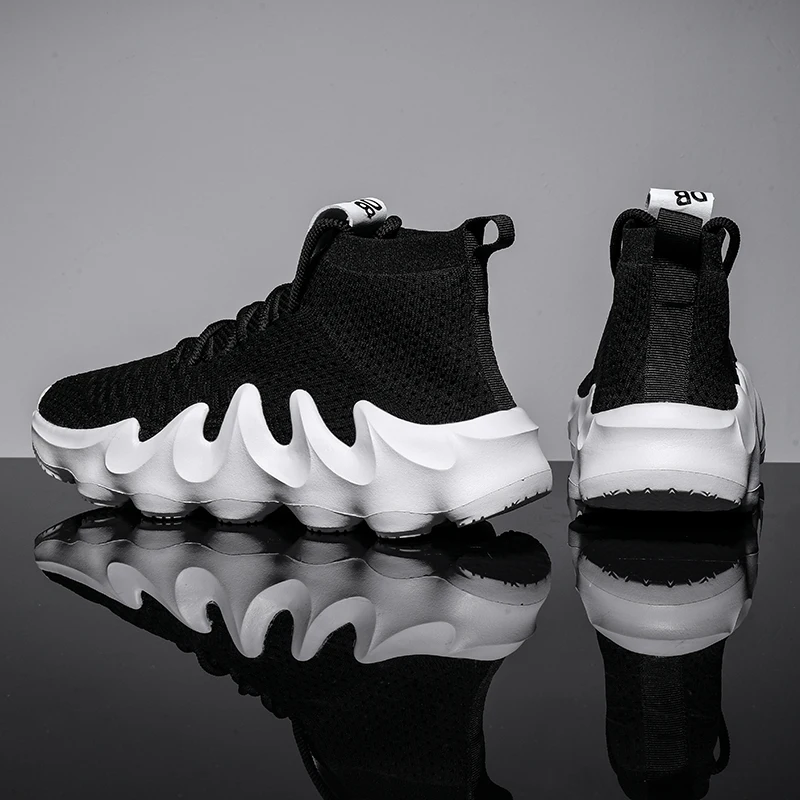 Brand Mens High Top Sneakers Best Quality Speed Trainer Sneakers Men Black Red Casual Socks Shoes Ultra Light Sports Sneakers