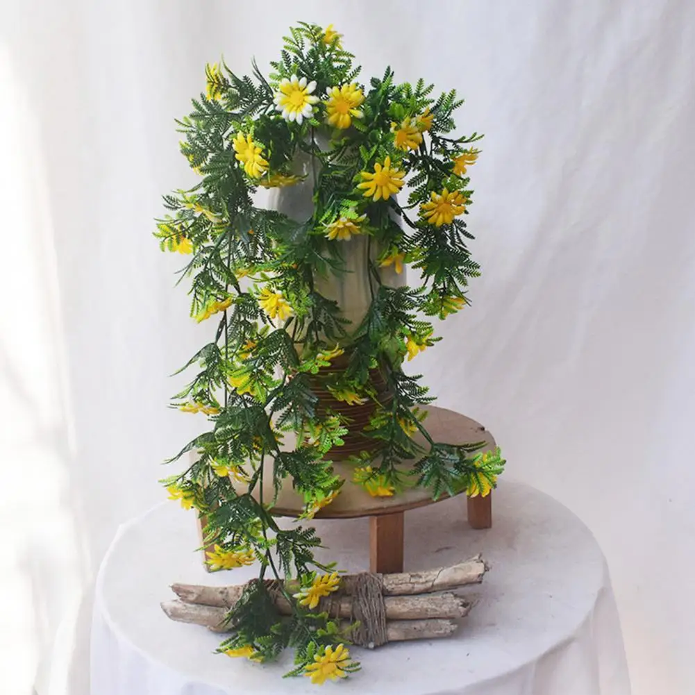 

1 Bouquet Faux Rattan Colorful DIY 5 Forked Realistic Artificial Sunflower Rattan Wedding Decor