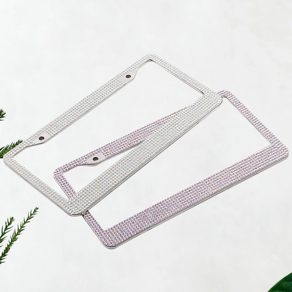 

2 шт. Стразы, подставка для номерного знака, держатель для номерного знака, защитный чехол с вилкой Стандарта США (случайный выбор)