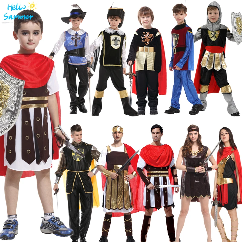 

Бесплатная доставка, детские костюмы на Хэллоуин, набор римских воинов, костюмы для взрослых, спартанская броня, одежда воина, наряд