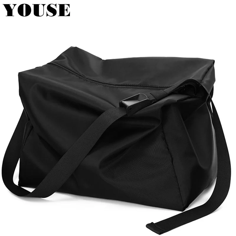 

Men's Sports Bag Waist Shoulder Fashion Zipper Black Strap Large Capacity New Handbag Husband Messenger Sling Travel Luggage