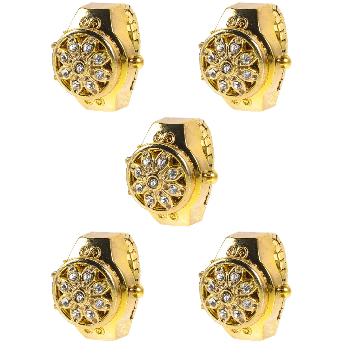 

5 Pack Outdoor Watch Ring Casual Finger Women's Band Rings Decorative Jewelry Boy Watches