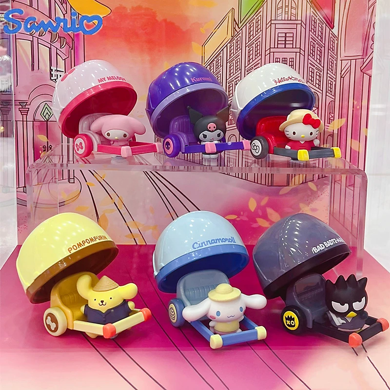 

Sanrio Rickshaw Blind Box Hello Kitty My Melody Cinnamoroll Retro Desktop Decoration Ornament Children's Toy Birthday Gift