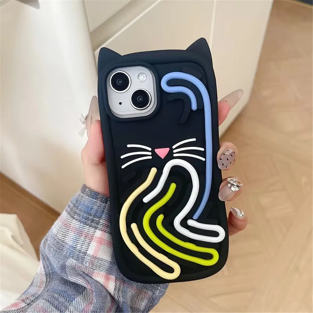 Милый кот креативная съемная игра-головоломка забавный чехол для телефона