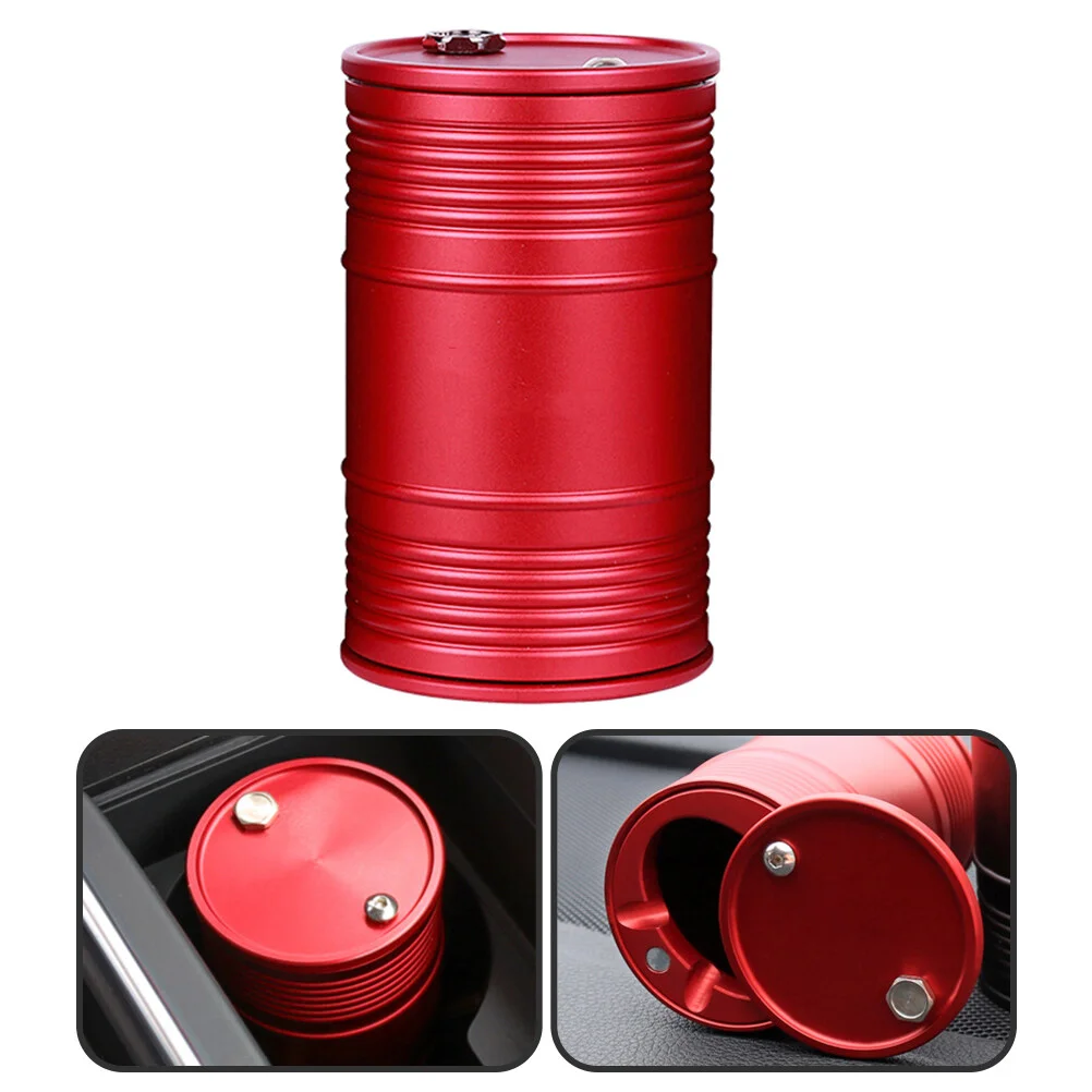 

Car Ashtray Smoking Mini Garbage Can Lid Smokeless Home Aluminum Alloy Indoor Covered Office Ashtrays