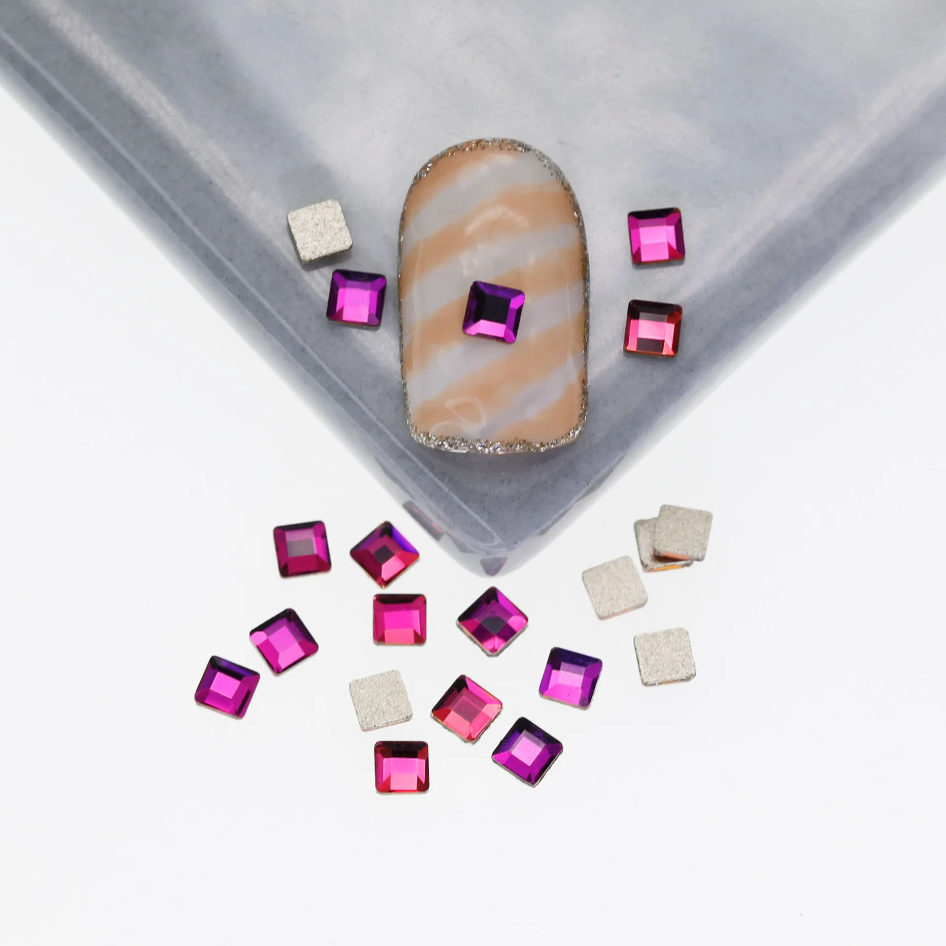 100/500 шт. 4 мм 18 цветов бутик с плоским дном искусство ногтей стеклянные кристаллы 3D