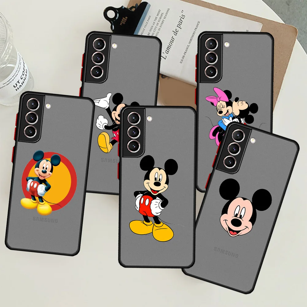 

Mickey Mouse Matte Case For Samsung Galaxy S22 S20 S21 FE S10 S9 Plus S8 Capa Note 20 Ultra 10 Lite Phone Fundas