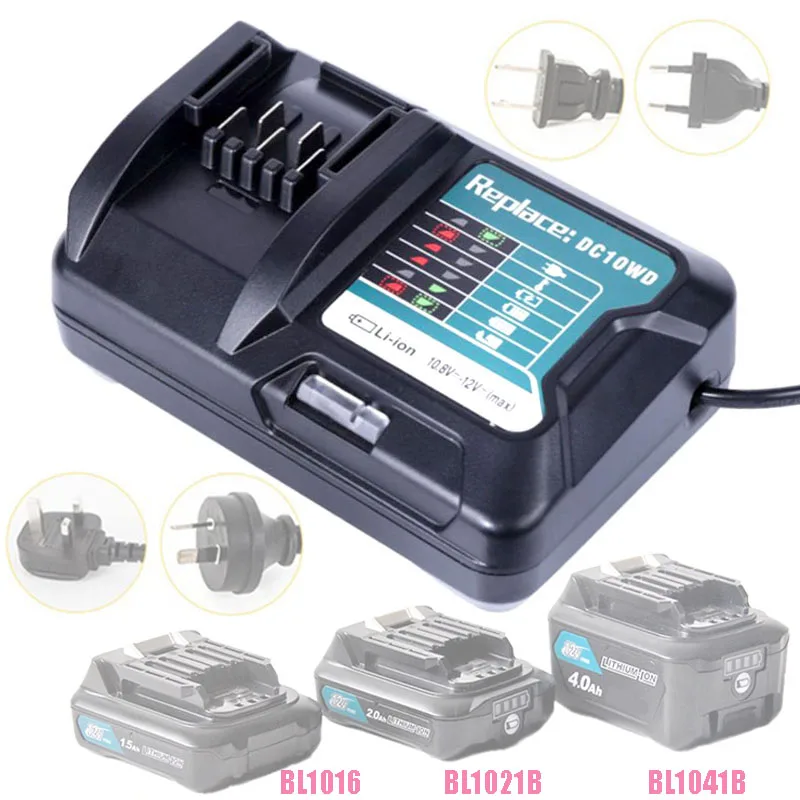 Зарядное устройство для литий-ионных аккумуляторов DC10wd для Makita 10,8 в 12 В BL1016 BL1021B BL1041B, зарядное устройство для литиевых аккумуляторов DC10sb