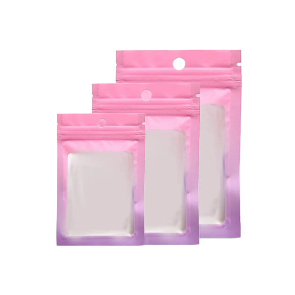 Пластиковые пакеты на молнии с градиентом подвесные мешочки для хранения колец