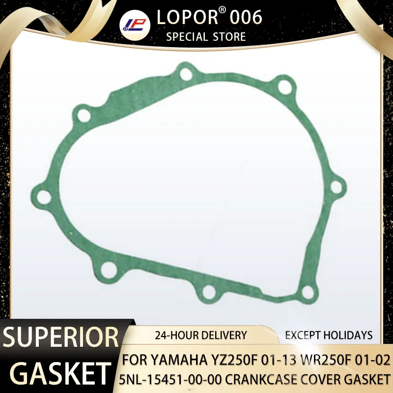 

LOPOR Motorcycle Engine Crankcase Cover Gasket Seal For YAMAHA YZ250F 01-13 WR250F 01-02 5NL-15451-00-00 YZ250 WR250 YZ WR 250
