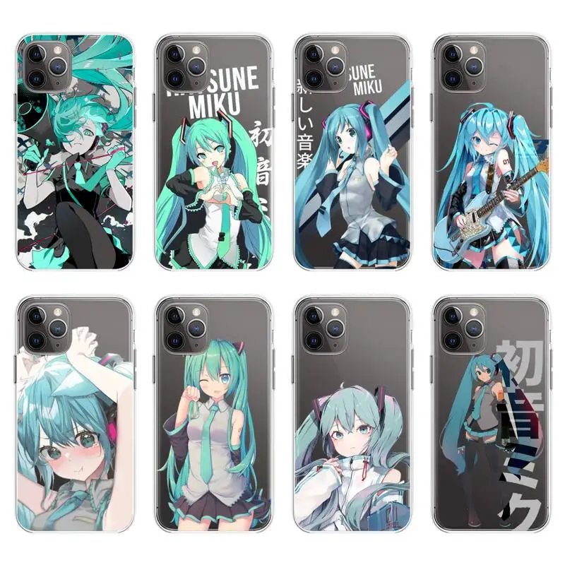 

Hatsune Miku Phone Case For IPhone 13 12 11 Pro Max Mini Xs X Xr 8 7 Plus 6s 6 Se 2020 Transparent Cover