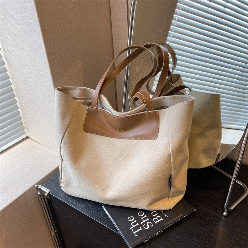 Casual Large Capacity Bag Women Tote Bag Designer Canvas Handbag High Quality Lady Shoulder Bag Waterproof Nylon Female Bag