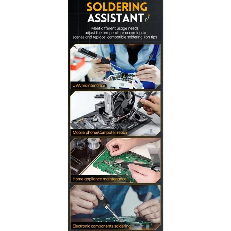 HS-02A Портативный паяльник PD100W Паяльная станция с полной функцией триггера Блок