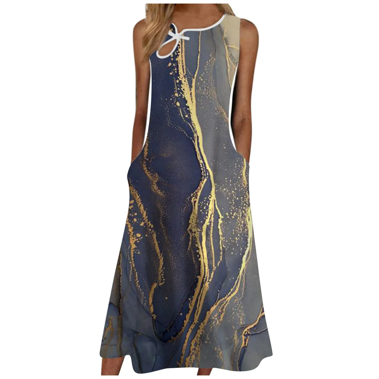 

Новые платья для женщин, платья с цветами, футболка без рукавов на пуговицах, платье миди, повседневное свободное платье с длинным рукавом, ж...