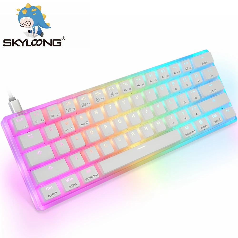 SKYLOONG V2 AK61 61 клавиши Мини Портативный 60% геймерский проводной переключатель Gateron Горячая замена RGB подсветка желтые переключатели GK61 SK61 AK61