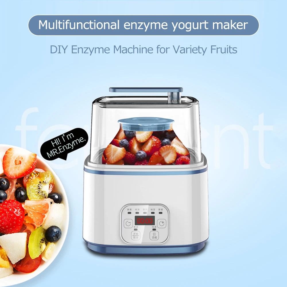 

Yogurt Maker Household 2L Glass Double Tank Enzyme Machine LED Can Be Timed 20W DIY Yogurt Maker Rice Wine Fermenter