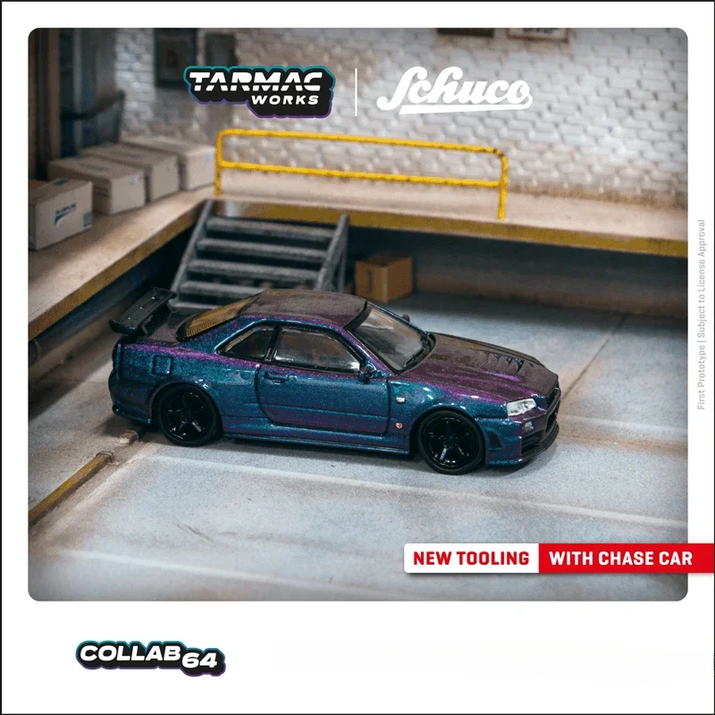 

Tarmac работает 1:64 Skyline GT-R (R34) Z-tune темно-фиолетовый III модель автомобиля