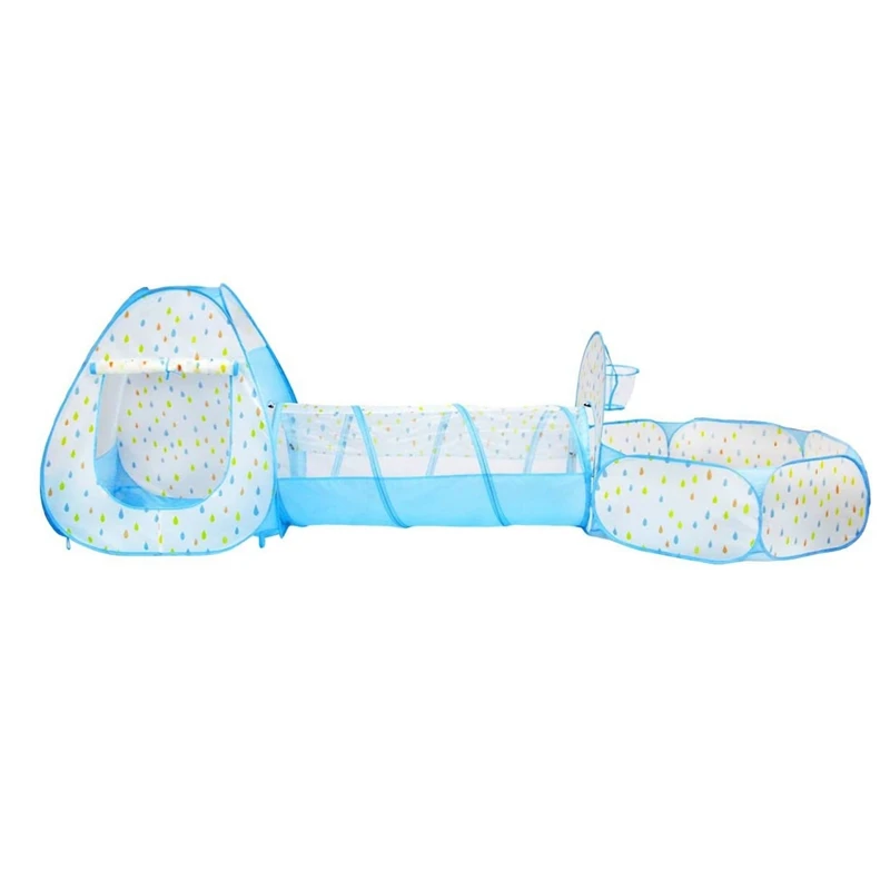 

Kids Play Tent Crawl Tunnel And Ball Pit With Basketball Hoop Playhouse For Indoor Or Outdoor Give To Kids Best Gift