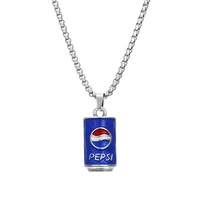 novelty beverage can design unisex sweater chain titanium steel pendant necklace original jewelry for women men gifts no fade