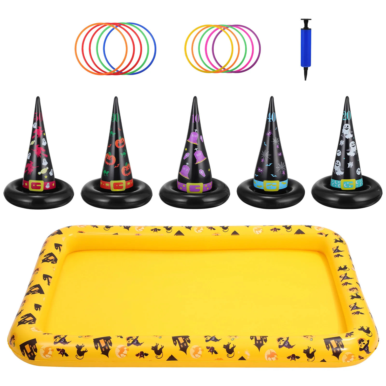 

5pcs Tossing Games Party Favors Supplies Inflatable Ferrule Ring Toss Decorations Ring Toss Game