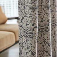 curtains for living dining room bedroom william morris american british curtain retro light luxury high precision blackout