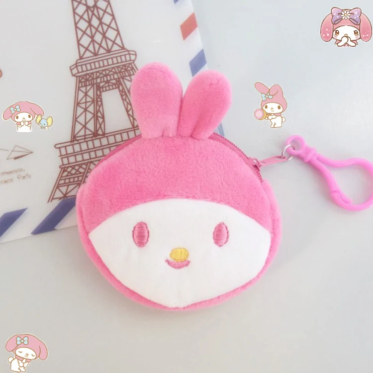 

Sanrios My Melody Kawaii аниме мультфильм плюшевый брелок Кошелек для монет Аниме кукла игрушка защелкивающийся наушник сумка для хранения подарок на день рождения