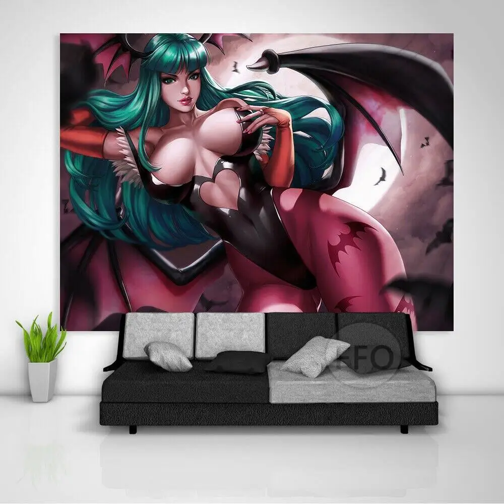 

Милый комнатный декор, темные Сталкеры, Morrigan гобелен, Настенный декор, Аниме Манга, гобелены, эстетические гобелены, украшение для подростко...