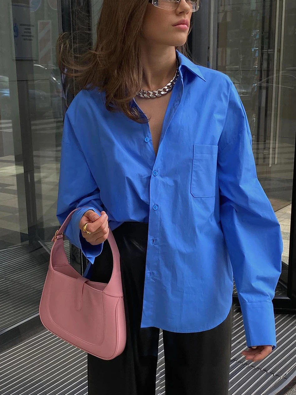 

Green Women's Oversize Shirt White Cotton Long Sleeve Loose Basic Top Spring Elegant Beautiful Blouses New 2022 for Women