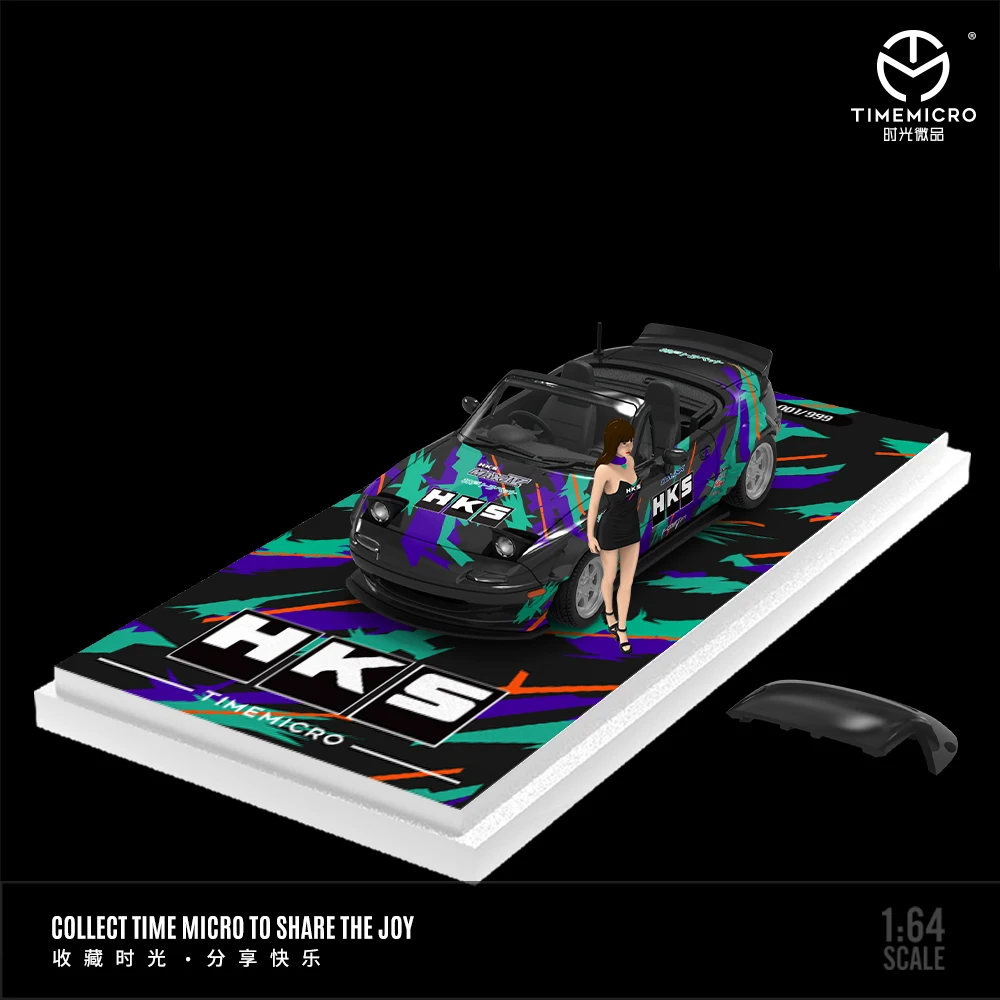TimeMicro 1:64 MX5 ADVAN и HKS, имитация картины, модель автомобиля из сплава для коллекции, дисплея, подарка (art.: 3920cd090c3a3) - 3920cd090c3a3