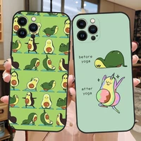 cartoon green avocado phone case for iphone 11promax 13 12 pro max mini xr x xs 6 6s 7 8 plus funda shell cover