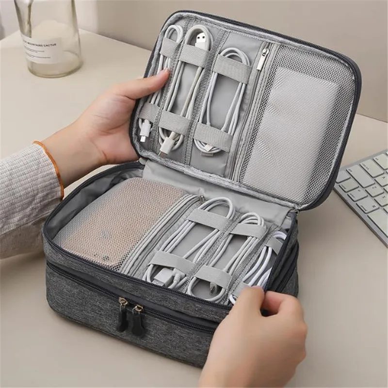 

Многофункциональная сумка для хранения кабеля, 1 шт., водонепроницаемый органайзер для USB-кабеля передачи данных, штекера зарядного устройс...