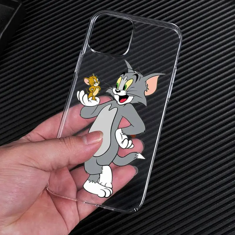 Прозрачный чехол для телефона с забавной мультяшной мышью Томом и Джерри iphone 13 12