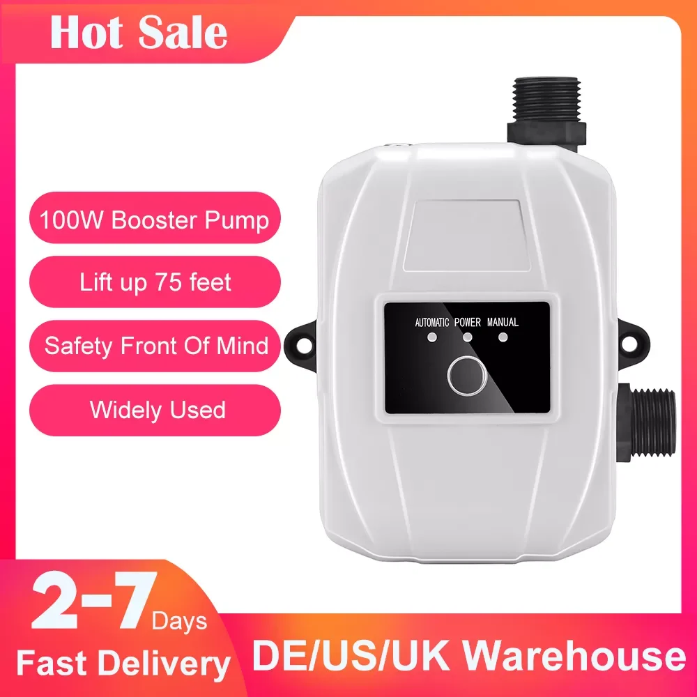 

EU Stock Booster 75Feet 24V 100W Auto Pressure Controller Brushless Water 33L/min kitchen Sink Shower Head Outside Tap
