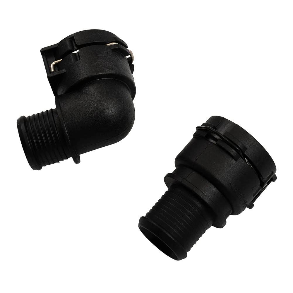 New Practical Quality Useful Connector Heater Hose ABS Inlet 2Pcs 95089363 Accessories Black Compatibility Part