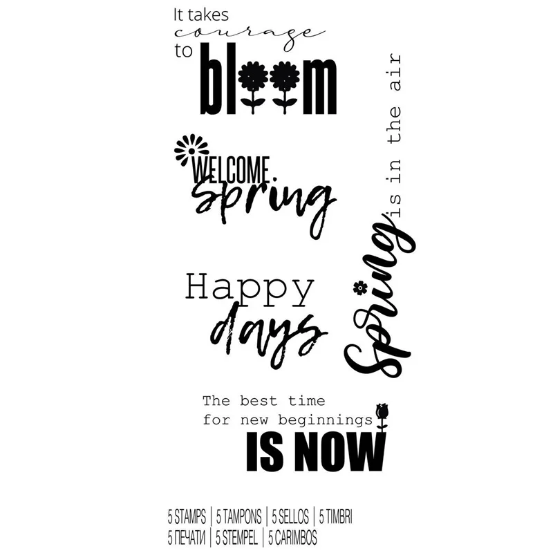 

2022 New Arrival Spring sentiment Transparent Clear Silicone Stamp Seal for DIY Scrapbooking Photo Album Decorative Clear Stamps